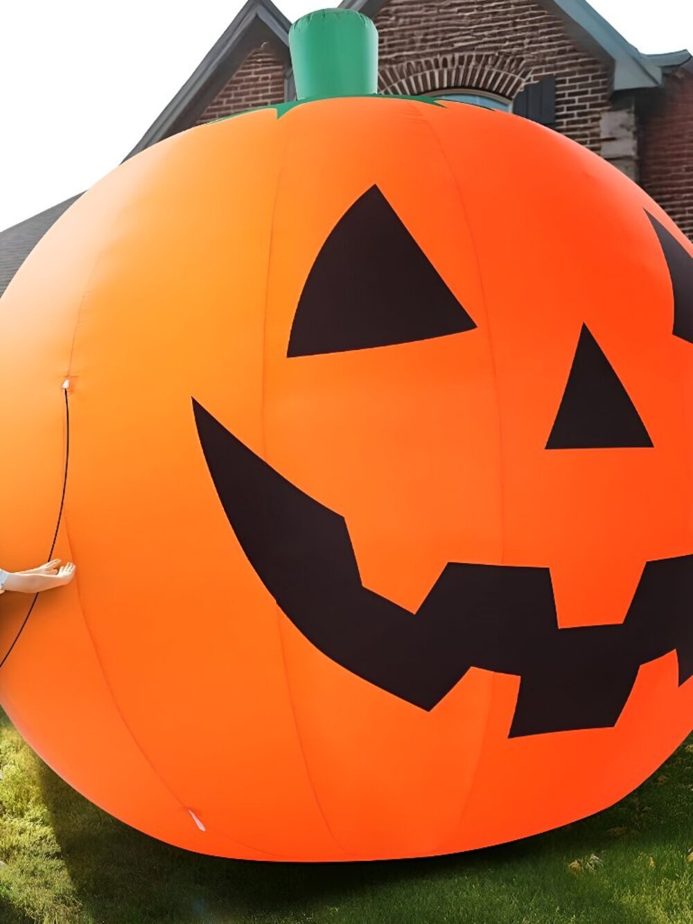 10 FT Halloween Inflatables Giant Pumpkin with Rotating LEDs Outdoor Decorations